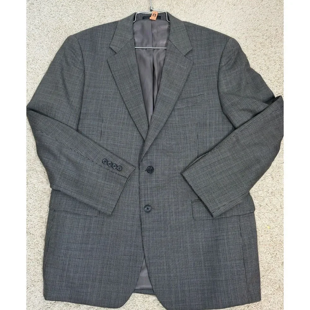 Lauren Ralph Lauren Jacket Mens 42R Brown Houndstooth Wool Sport‎ Coat Blazer